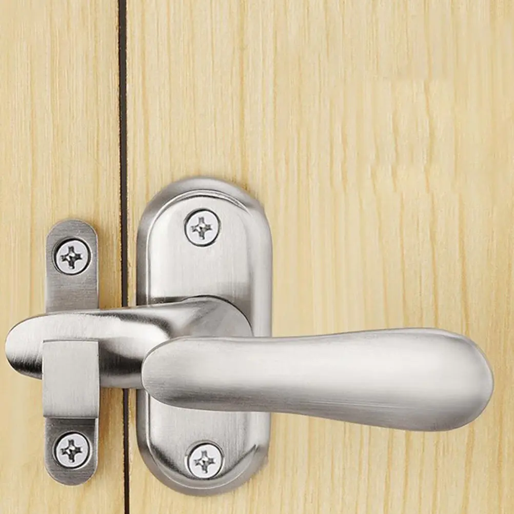 

1Set Stainless Steel Door Hasp Lock Buckle Rust Proof Corrosion Resistant Multi Position Adjustable Security Bolt Lock for Doors