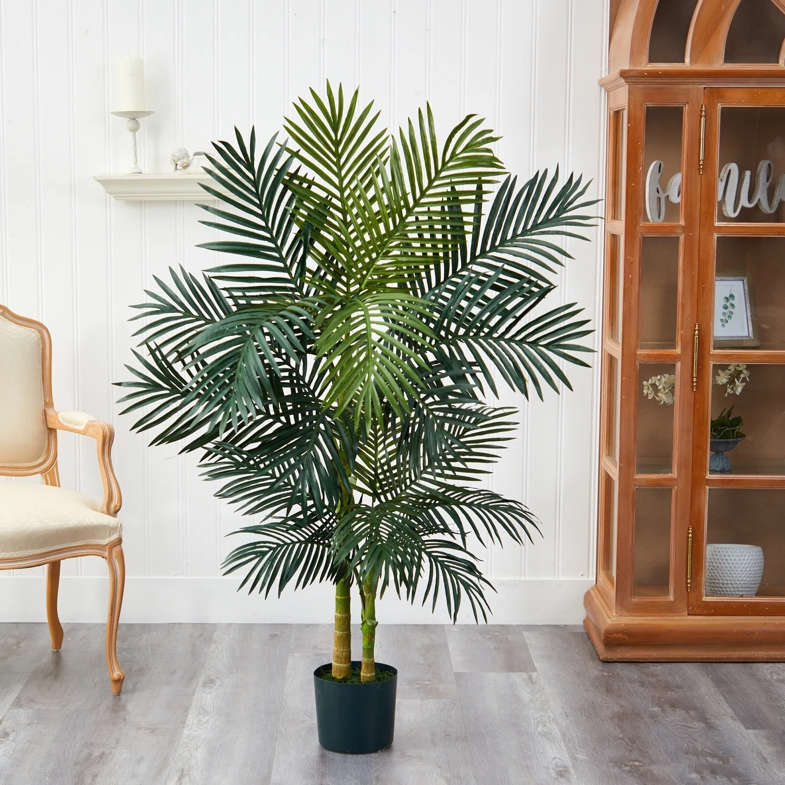

5-foot double golden sugar palm artificial tree for home garden decoration