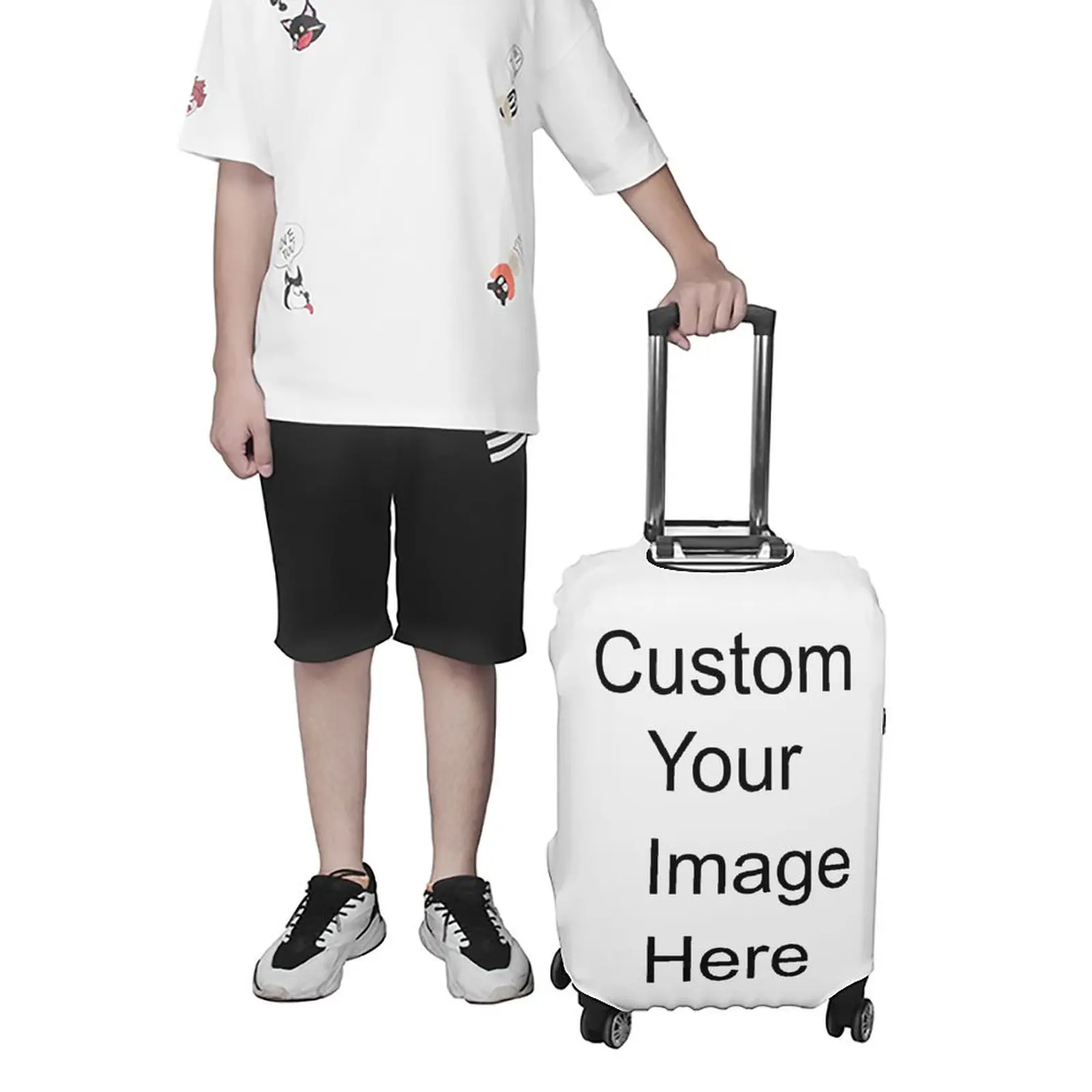 Customize Your Image / Name / Logo Luggage Cover Travel Accessories Elastic Suitcase Protective Covers Anti-dust Case Cover