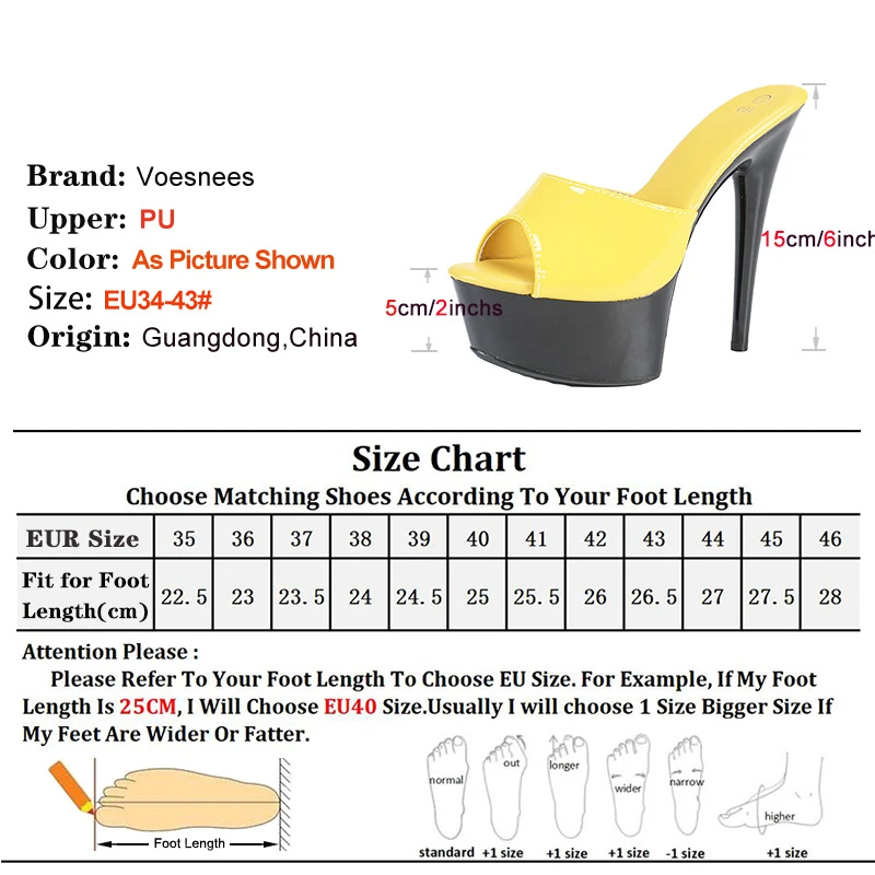 New Slippers For Ladies Black White Mixed Color 15CM Stiletto Shoes Women Club Party Summer Platform Big Size High Heel Sandals