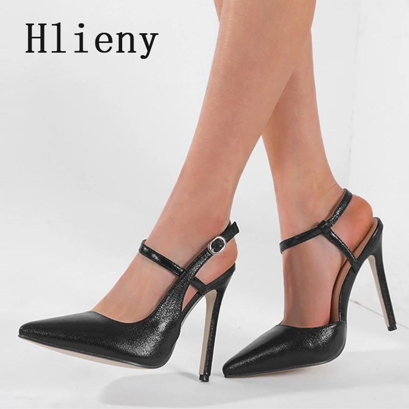 

Hlieny, размеры 35–42, модные женские туфли-лодочки с пряжкой и ремешком, весенние вечерние женские сандалии на тонком высоком каблуке с острым носком
