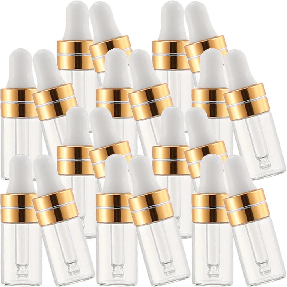 

NOLITOY 20 Pcs 3ml Clear Glass Dropper Bottles for Essential Oils Empty Mini Pipette Vials Travel Liquid Containers