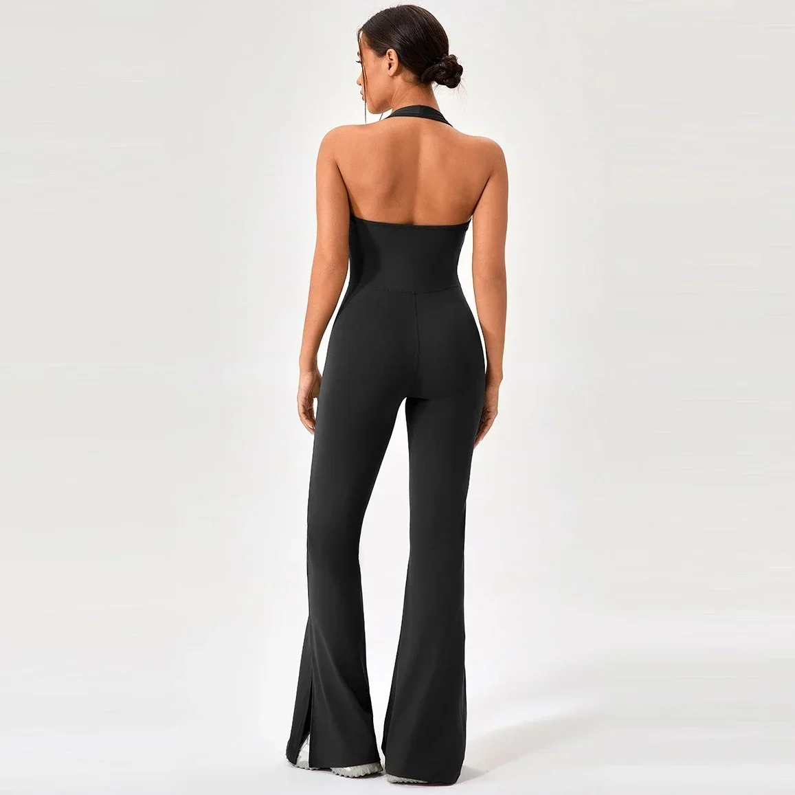 Flared Jumpsuits Women Sportswear Sports Overalls 2024 Tracksuit Woman Gym Set Ropa De Yoga Clothes Monos Largos Green Black XXL
