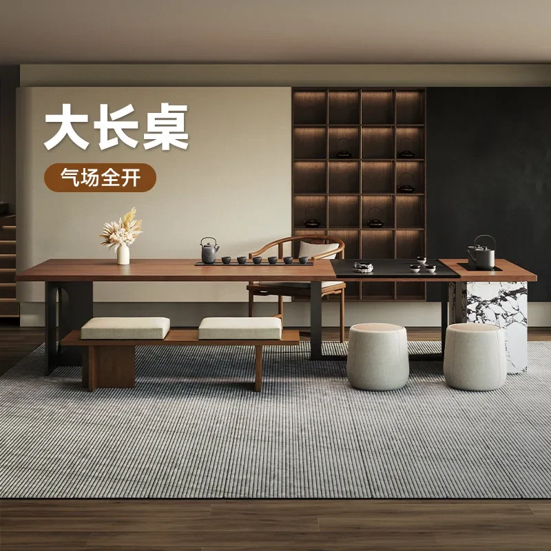 طاولة شاي وكرسي من الخشب الصلب الصيني الجديد، مجموعة حديثة من غرفة المعيشة المنزلية الراقية، مكتب الاستقبال، طاولة شاي راقية #3