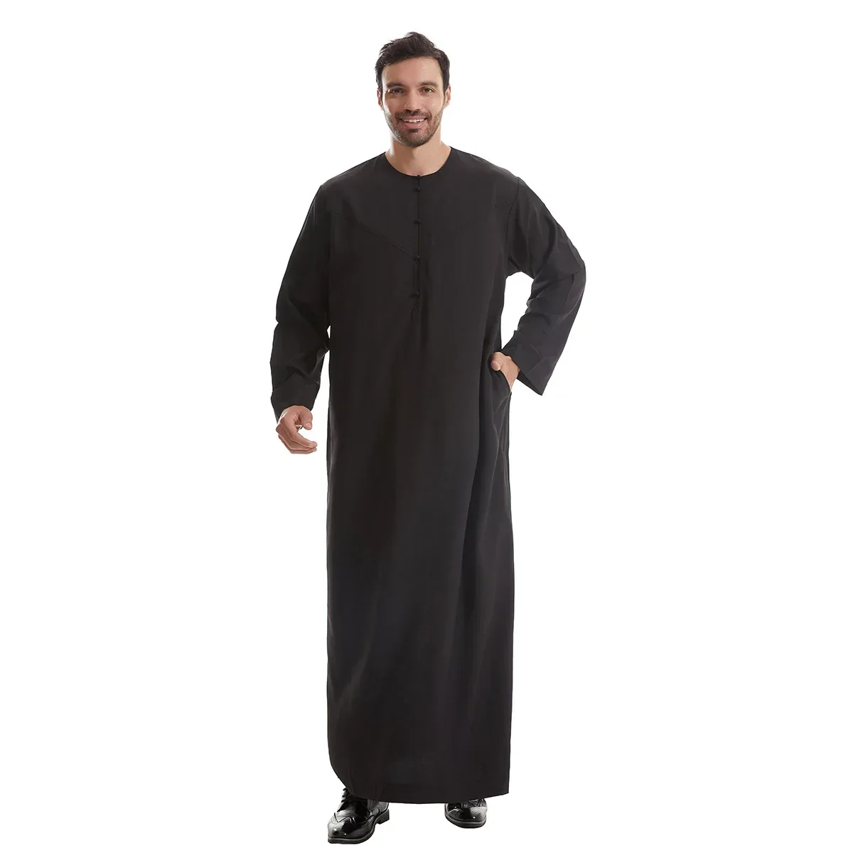2025 Muslim Jubba Thobe Islam Men Clothes Ramadan Robe Kaftan Abaya Dubai Turkey Islamic Clothing Thobes Arabe Dress Djellaba