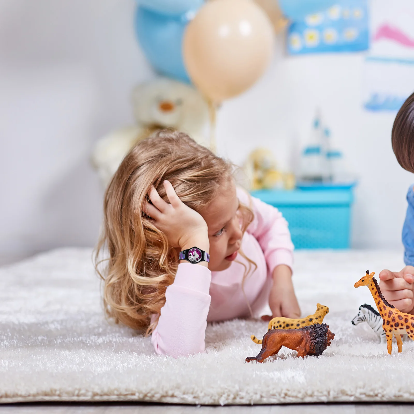 นาฬิกาเด็กผู้หญิงลายพรางการ์ตูน นาฬิกาเด็กสำหรับเด็กผู้หญิง ปรับขนาดได้ ของขวัญสำหรับนักเรียน