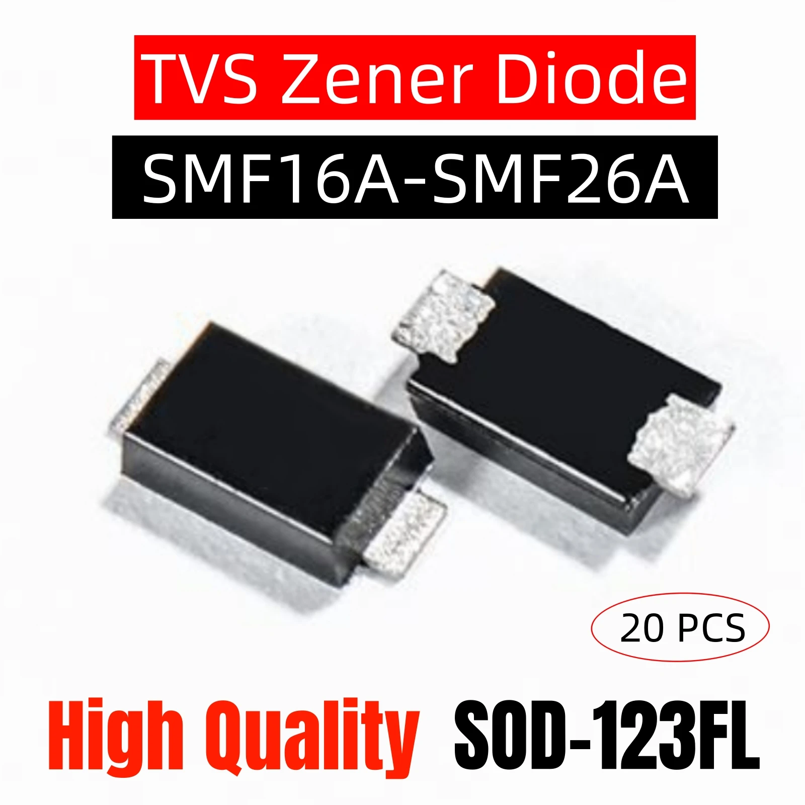 20PCS SMF16A BP SMF17A BR SMF18A BT SMF20A BV SMF22A BX SMF24A BZ SMF26A CE SOD-123FL High Quality TVS Diode