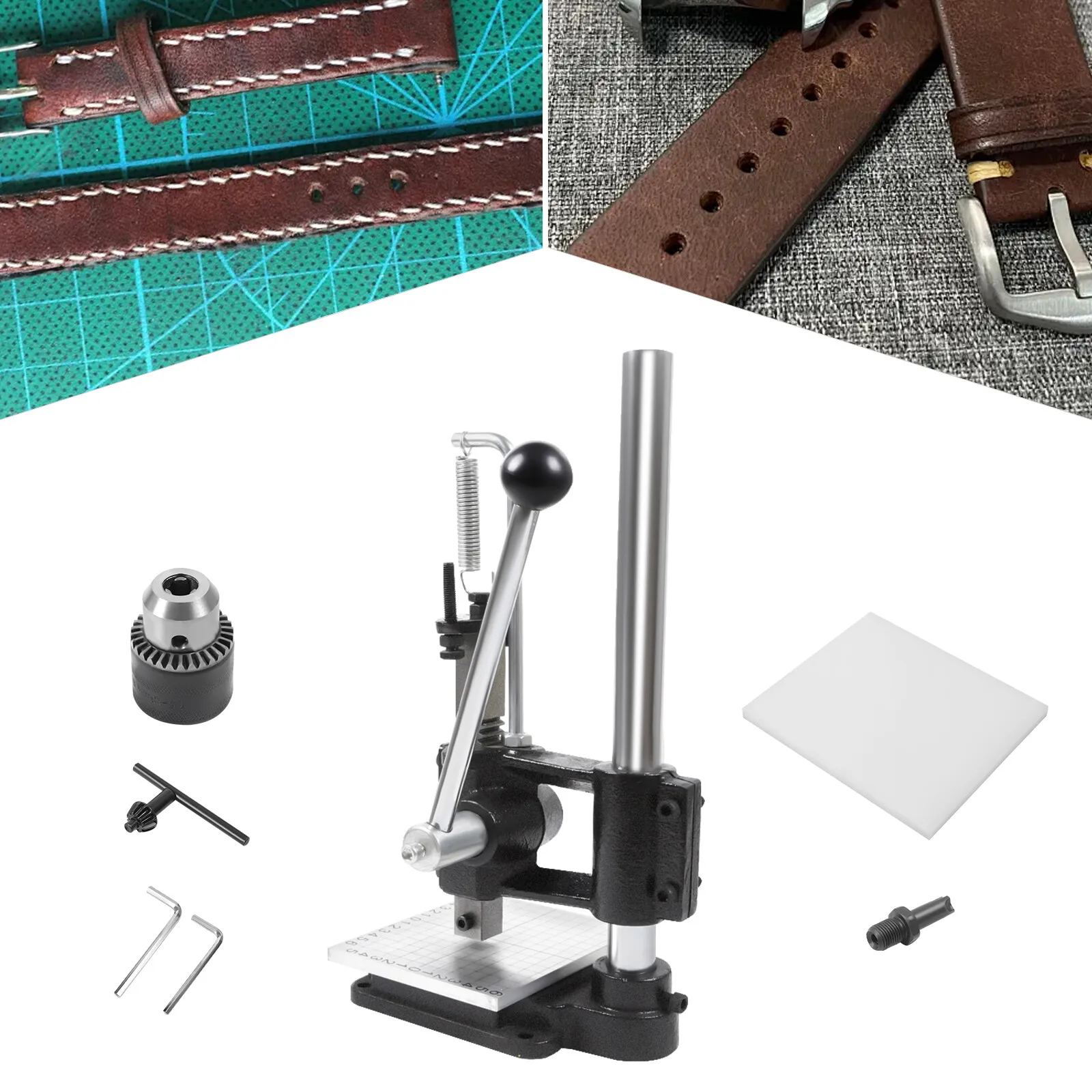 Handpresse Lederlocher Manuelles Stanzwerkzeug Hochbelastbar für Lederhandwerk DIY Robustes Langlebiges Lederbearbeitungswerkzeug