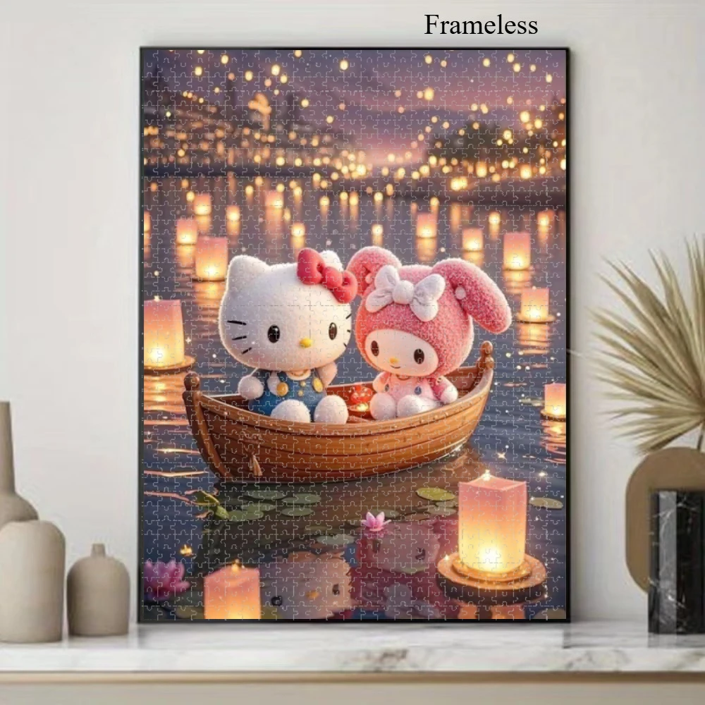 Jigsaw Puzzles 500/1000 PCS Adults Hello Kitty and Melody Home Puzzle Stress Relief Toys Landscape Puzzles Festival Gift
