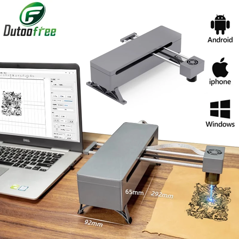 220V Mini Portable Laser Engraver Diy Bluetooth Machine Painted Dog Tag Paper Leather Wooden Plastic Logo CNC Machine