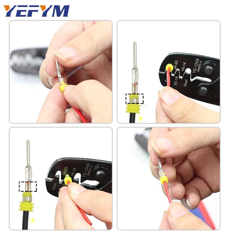 Waterproof terminal crimping pliers YE-124B 24-14AWG Automobile connector crimping tool multi-function Electrical tools YEFYM