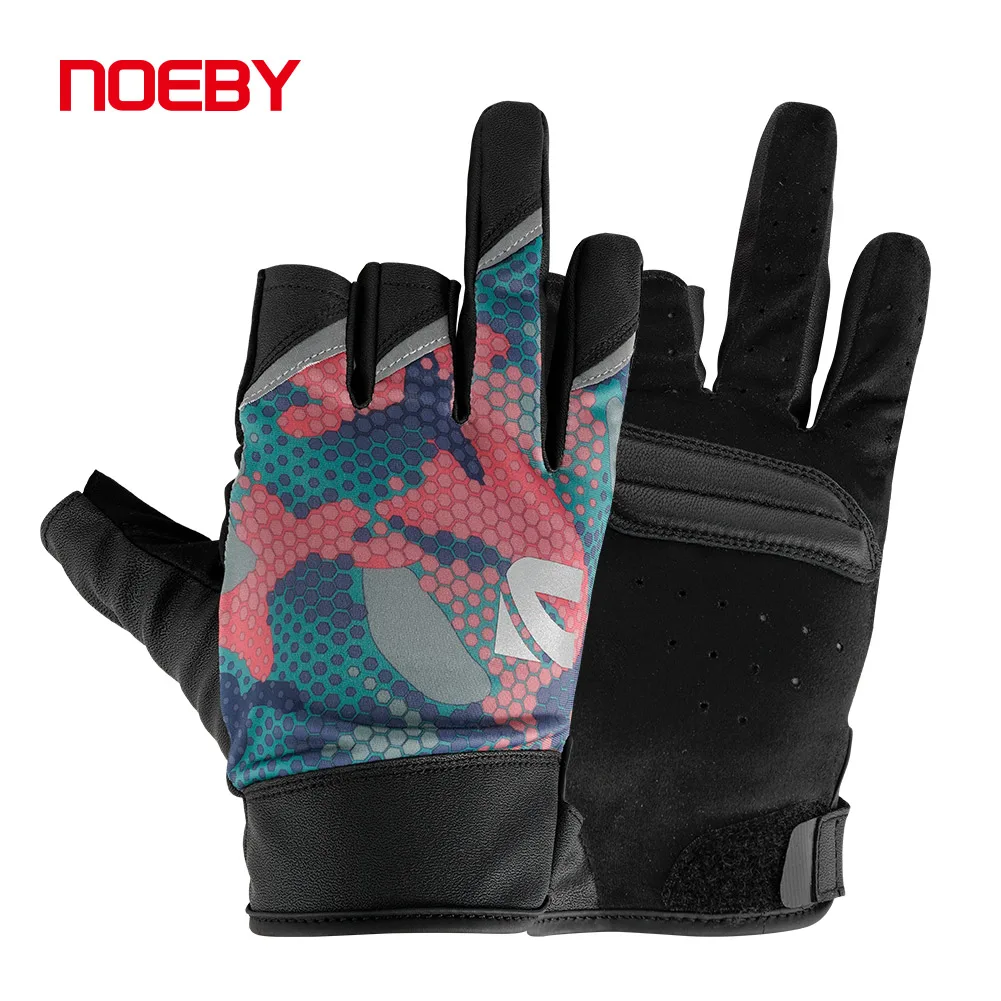 NOEBY Fishing Gloves 1 Pair 3 Finger Cut M L Outdoor Breathable Gloves High Elastic Material Fishing Tackle Equipment