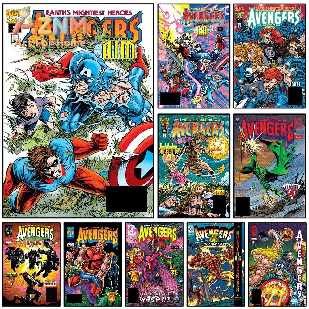 AZNM The Avengers #387 Taking A.I.M Comic Canvas Wall Art No Frame Vintage Superhero Print Poster For Home Wall Decor