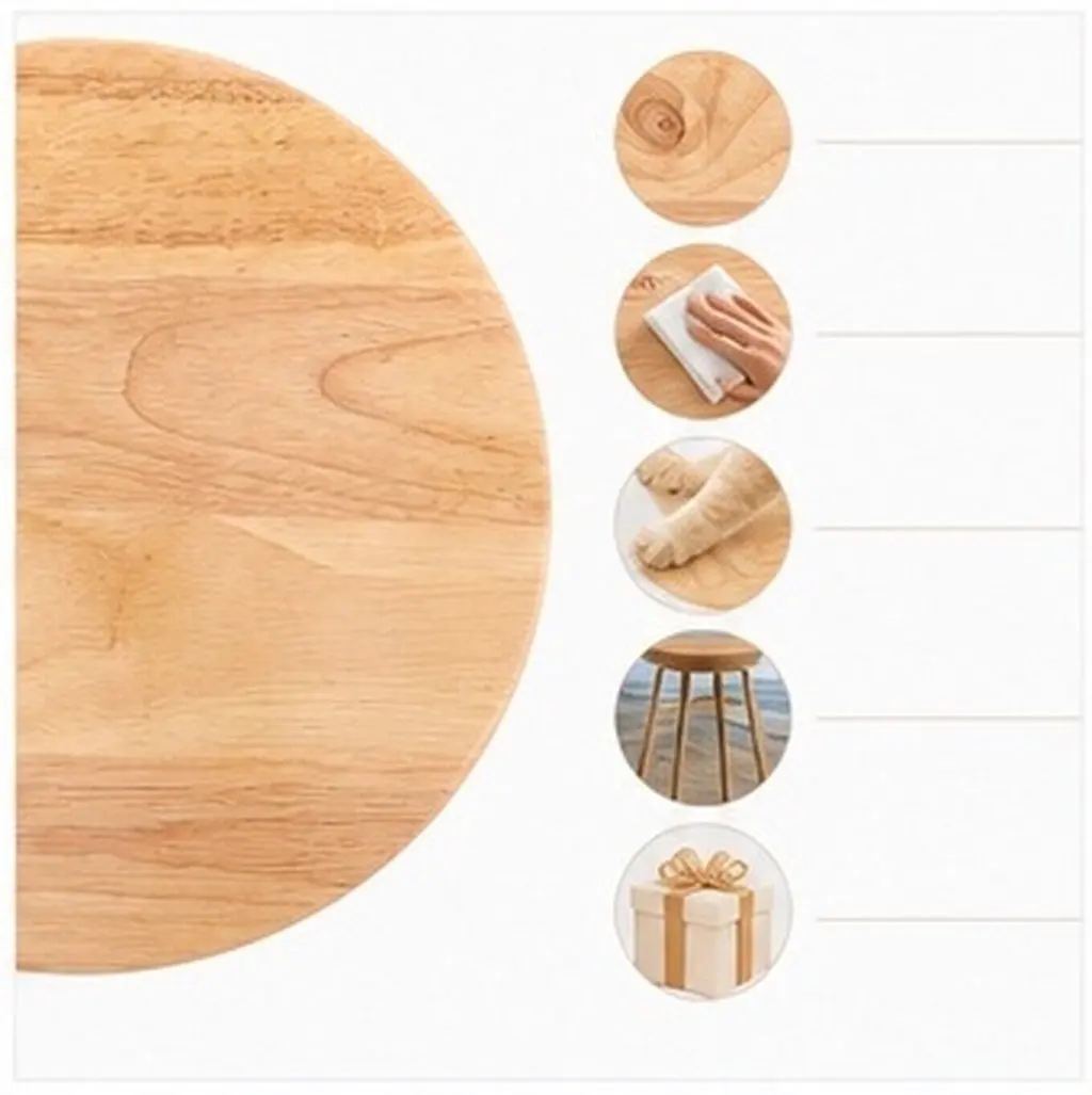 Replacement Round Wooden Stool Seat for Home Bar Canteen Easy Clean Scratch Resistant Decorative Chair Seating Part Round Stool