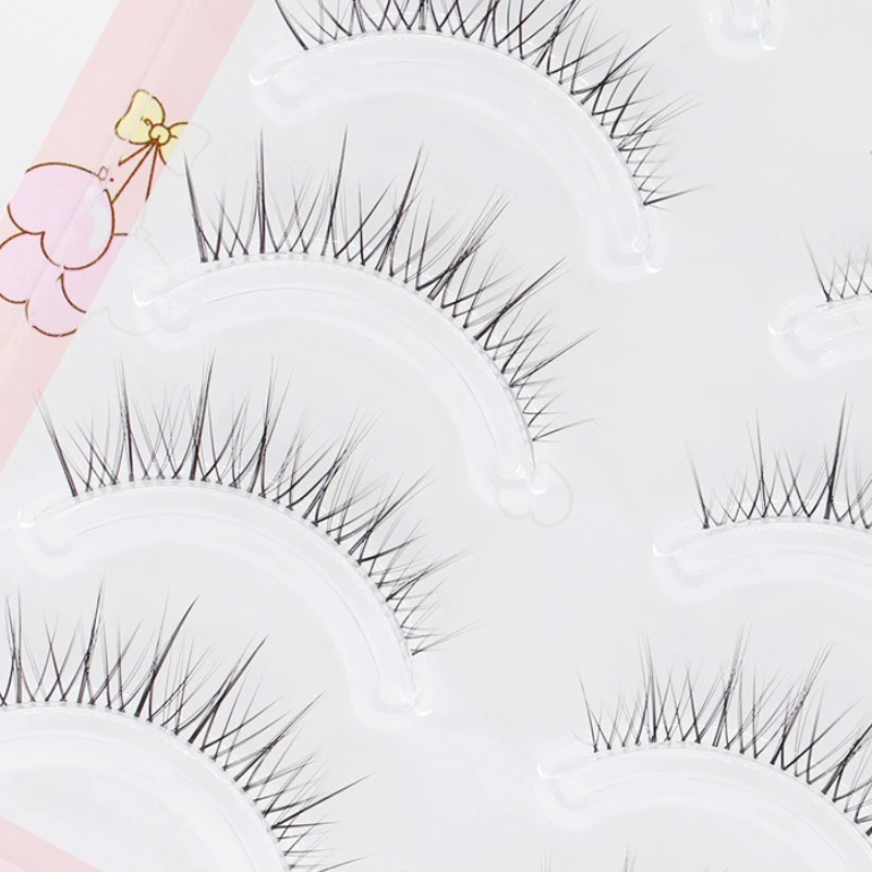 マンガまつげ羽のように軽いつけまつげ超自然なフルストリップ透明バンド初心者のための偽まつげラッシュ