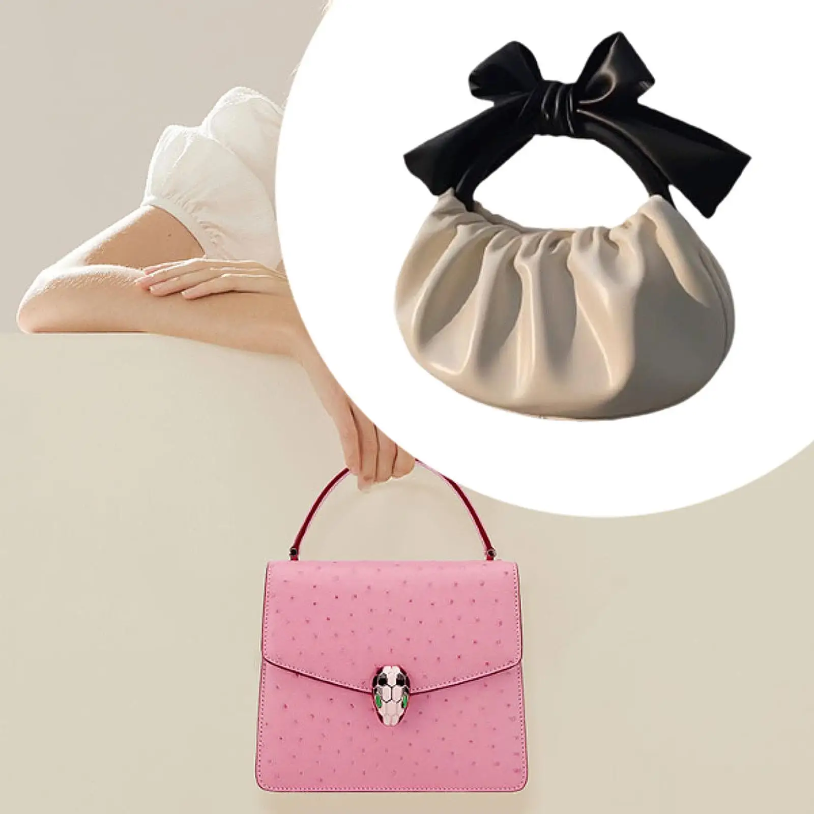 Women's Bow Knot Handbag Trendy Women Bow Clutch Bag for Work Travel Summer