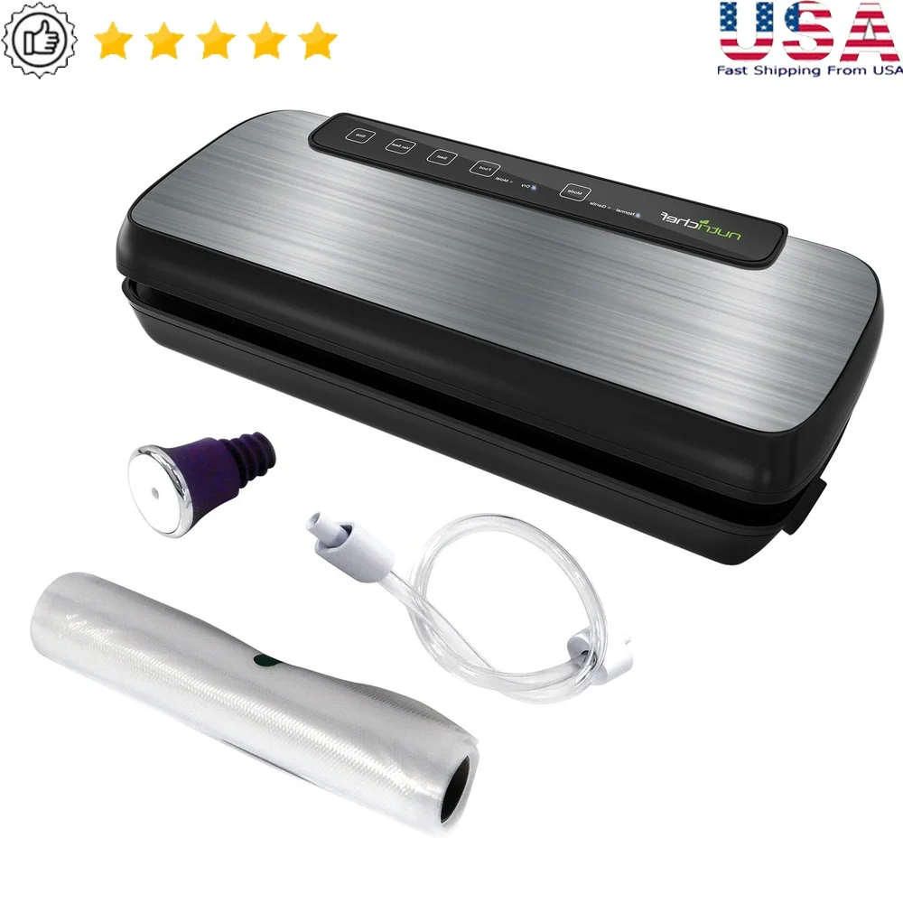 

Automatic Vacuum Sealer System Food Preservation Smart Meal Prep Easy Operation Adjustable Suction Speed Includes Vacuum Bags