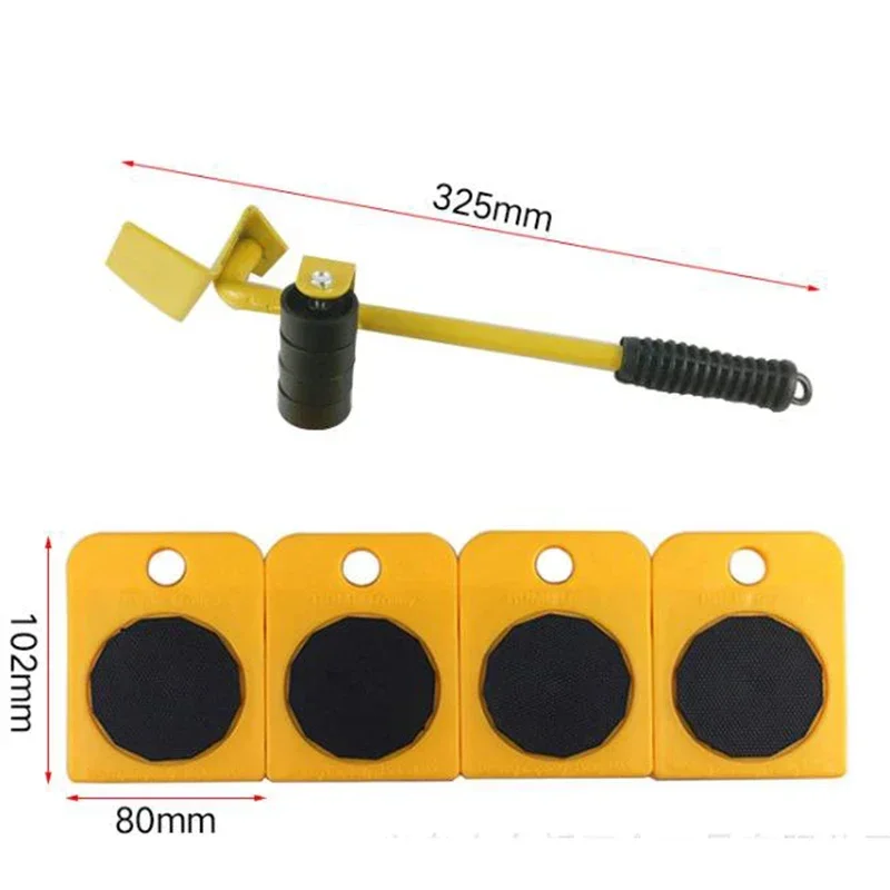 Conjunto de movimentação de móveis, ferramenta de transporte, levantador de materiais pesados, barra de rolo, ferramentas manuais, rodas de rodízio