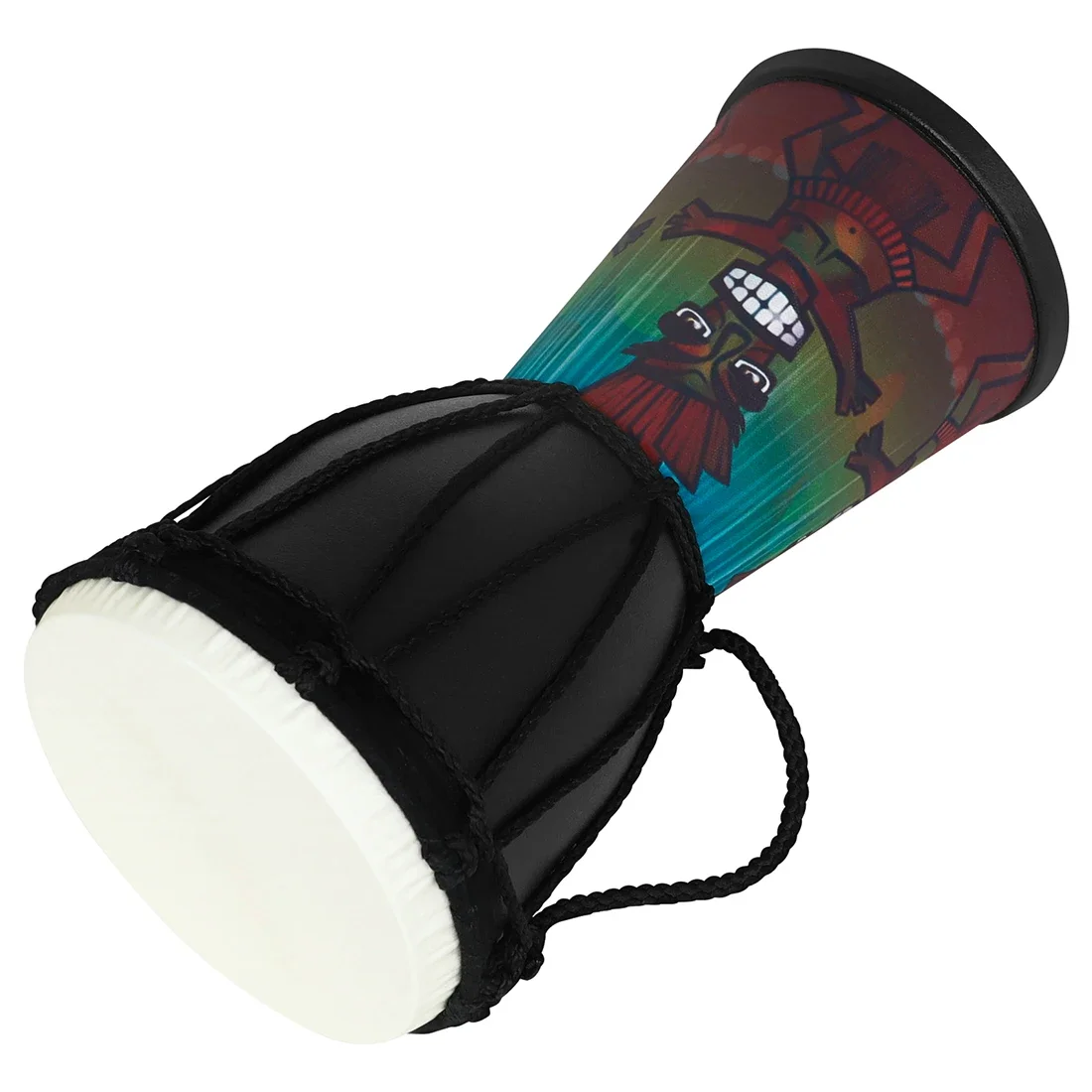 4 بوصة الأفريقية طبل ABS طبل تجويف المحمولة الأطفال طبلة اليد المحمولة Djembe طبل مع أنماط الفن الملونة