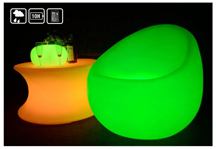 Leuchtende wasserdichte Sofamöbel, drehbare LED-Strandstuhlmöbel