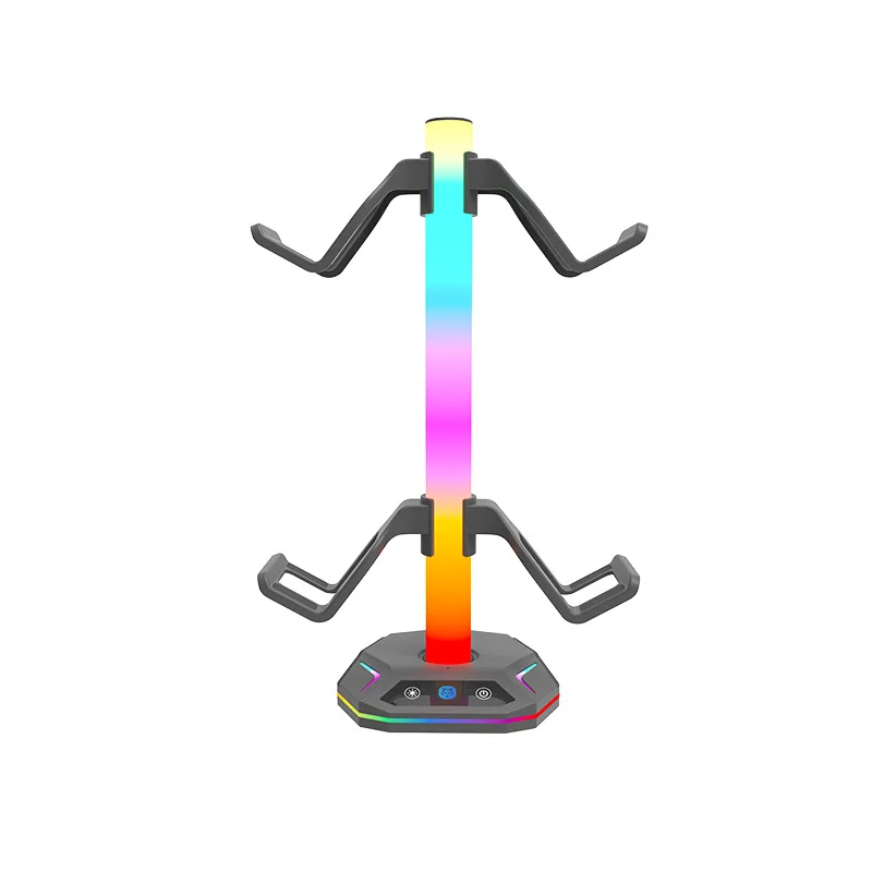 Gaming RGB Headphone Stand for PS5 /PS4/Xbox Gamepad & Headset Desk Controller Stand Hanger 9 Light Modes for PS5 Desktop Gamer