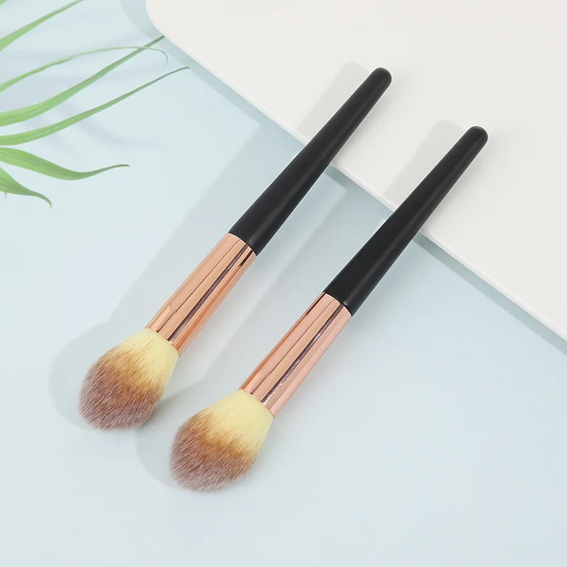 SAIANTTH Round head flame powder blusher brush high-grade large fluffy makeup brush soft fluffy non pricking non marking beauty