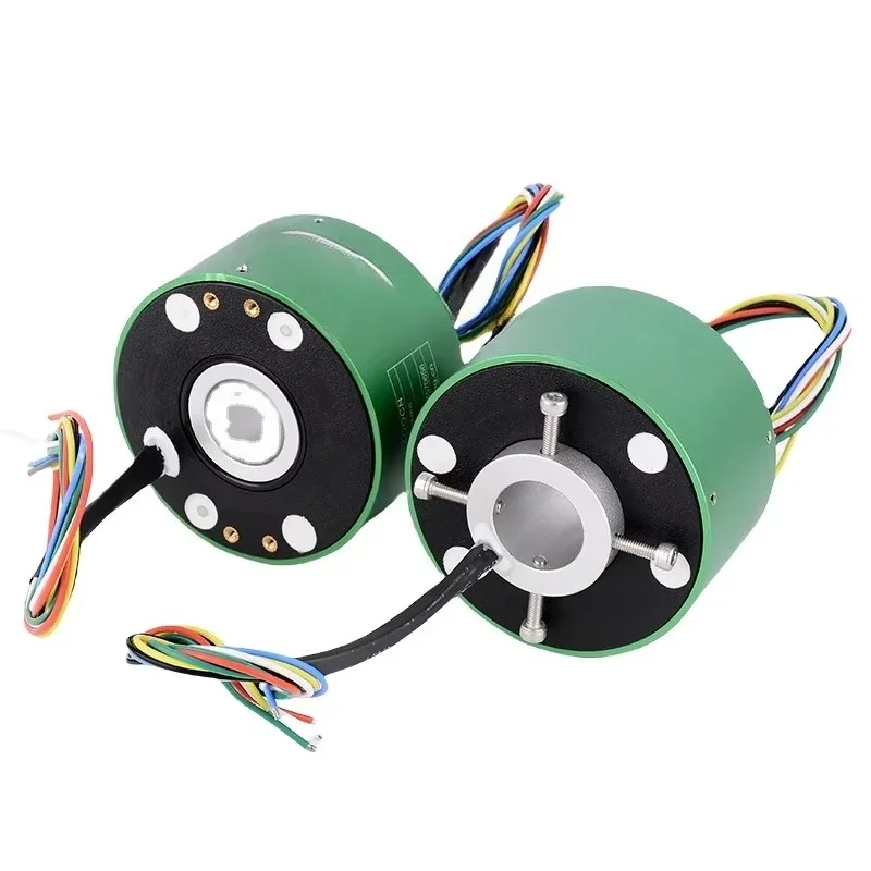 Rotary Electrical Connector 6 Wire 10A/2A Through Hole Size 12.7 mm Outer Diameter 56 mm Slip Ring Conductive Circuit