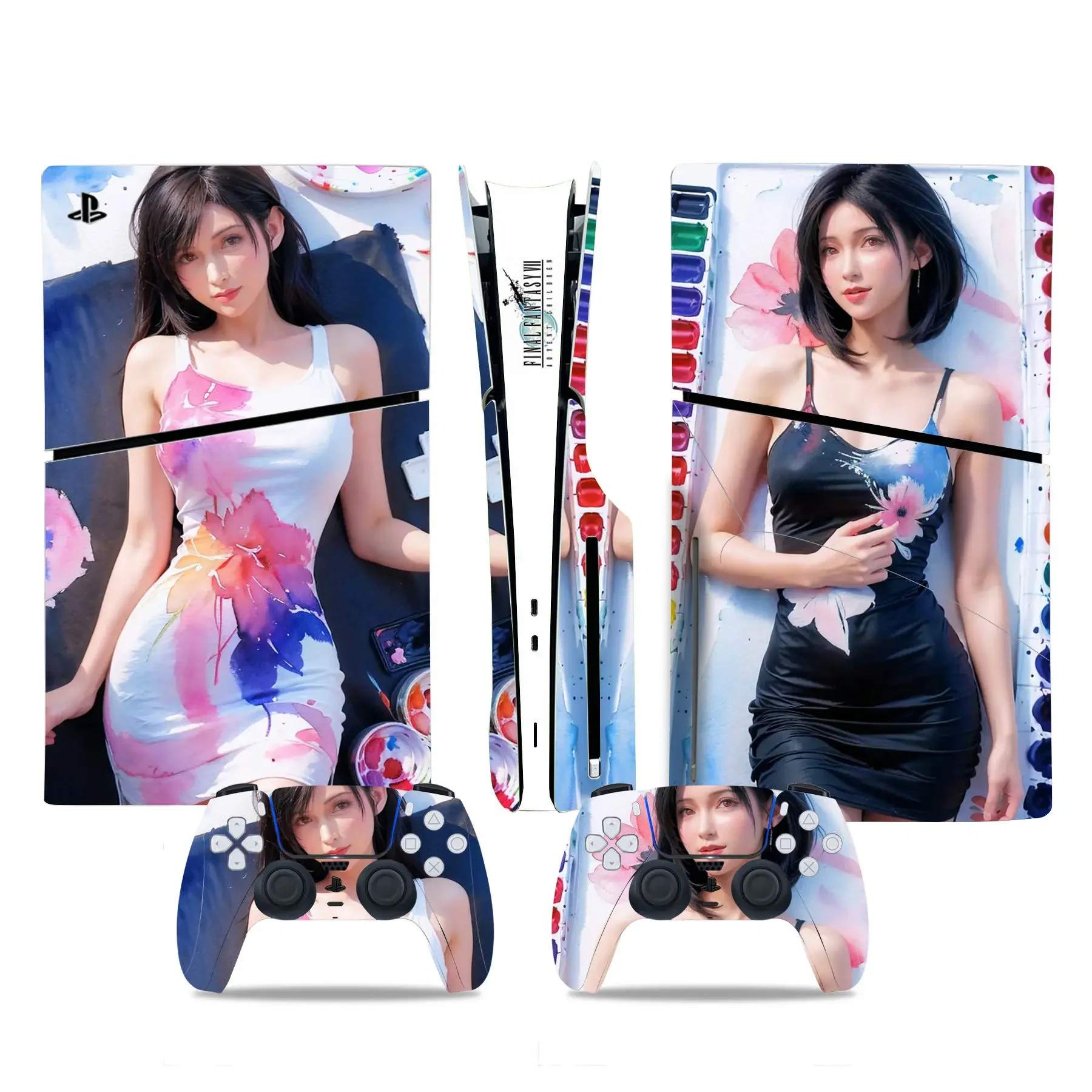 Final Fantasy FOR PS5 Slim Disc Skin Sticker Decal Cover for Console and 2 Controllers New PS5 Slim disk Skin Vinyl