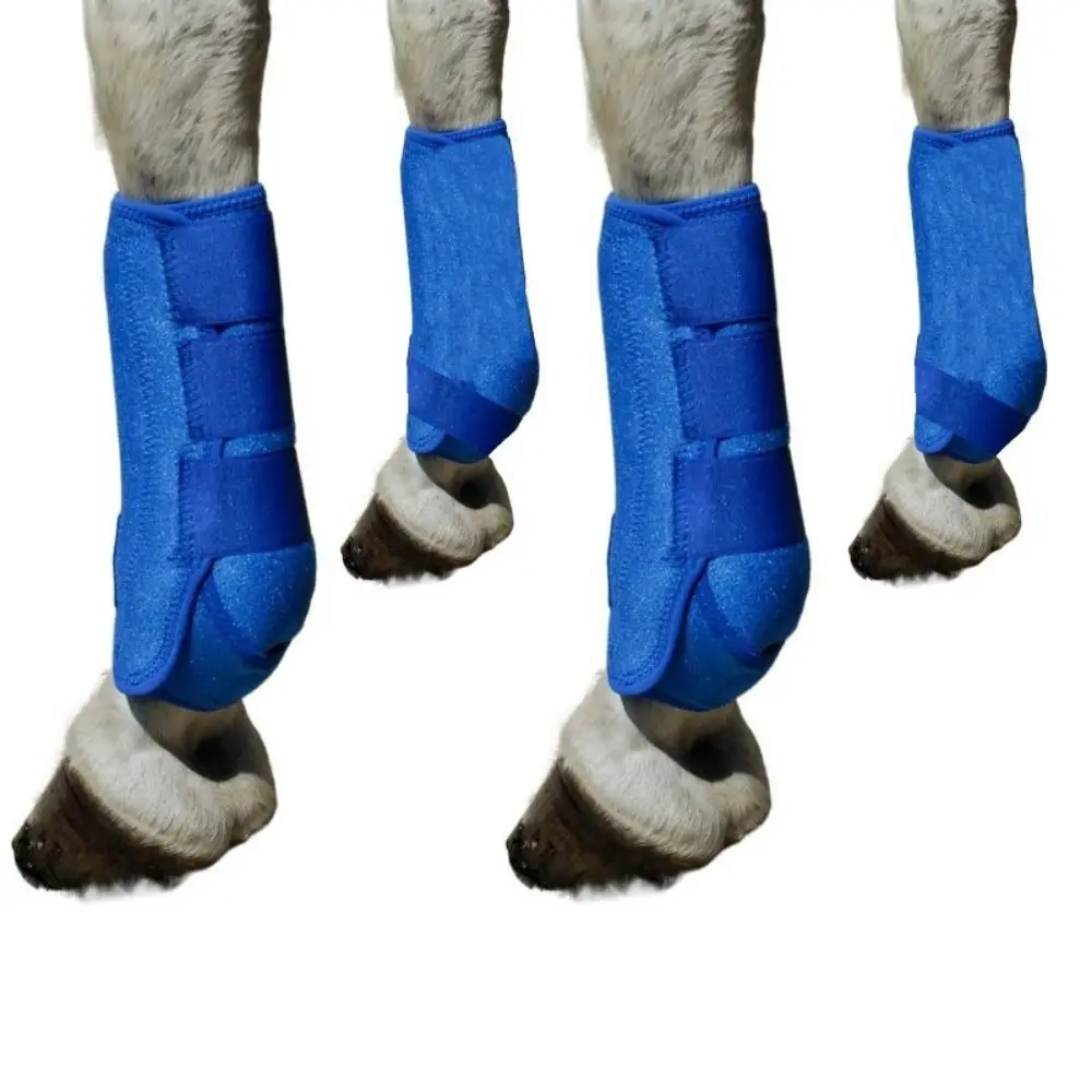 4 pezzi/set stivali sportivi per cavalli colorati set durevoli involucri per gambe di cavallo di 3 dimensioni facili da indossare comodi stivali per