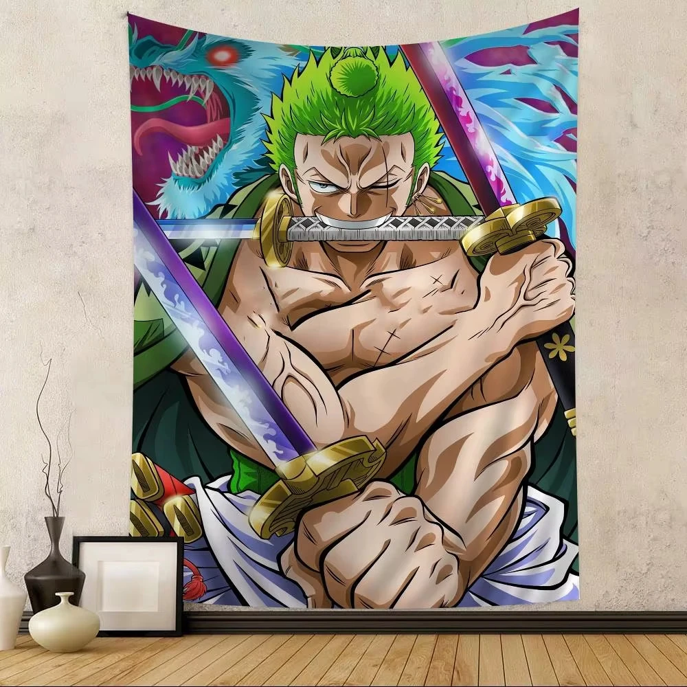 Anime Cool Boy O-One Piece R-Roronoa Z-Zero Bedruckter Wandteppich zum Aufhängen, Tarot, Hippie-Wandteppiche, Wohnheim, Kunst, Heimdekoration