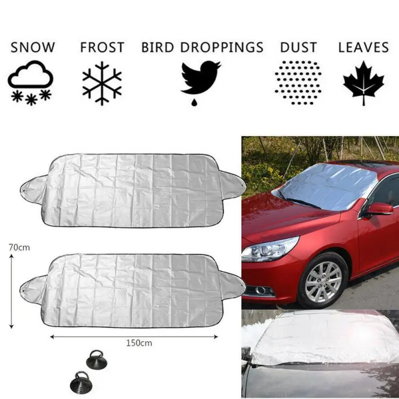 

2024 Car Winter Windscreen Covers Windshield Frost Cover Ice Snow Shield Front Protector Portable Collapsible Exterior Cover Par