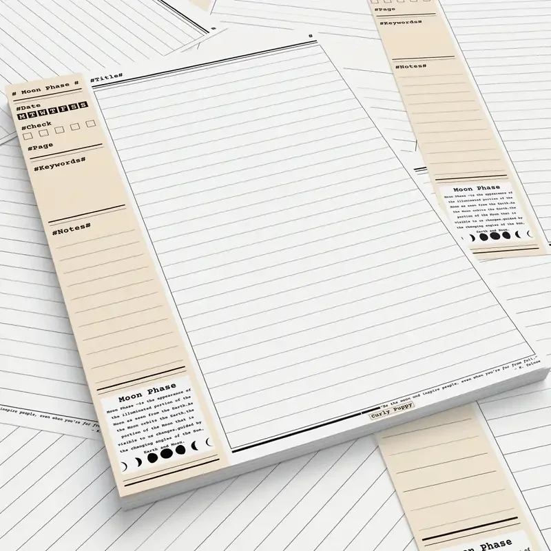 30 Sheets Diary Moon Phase Theme B5 Notebook Enhanced Study Efficiency Notepad Journal Office School Supplies