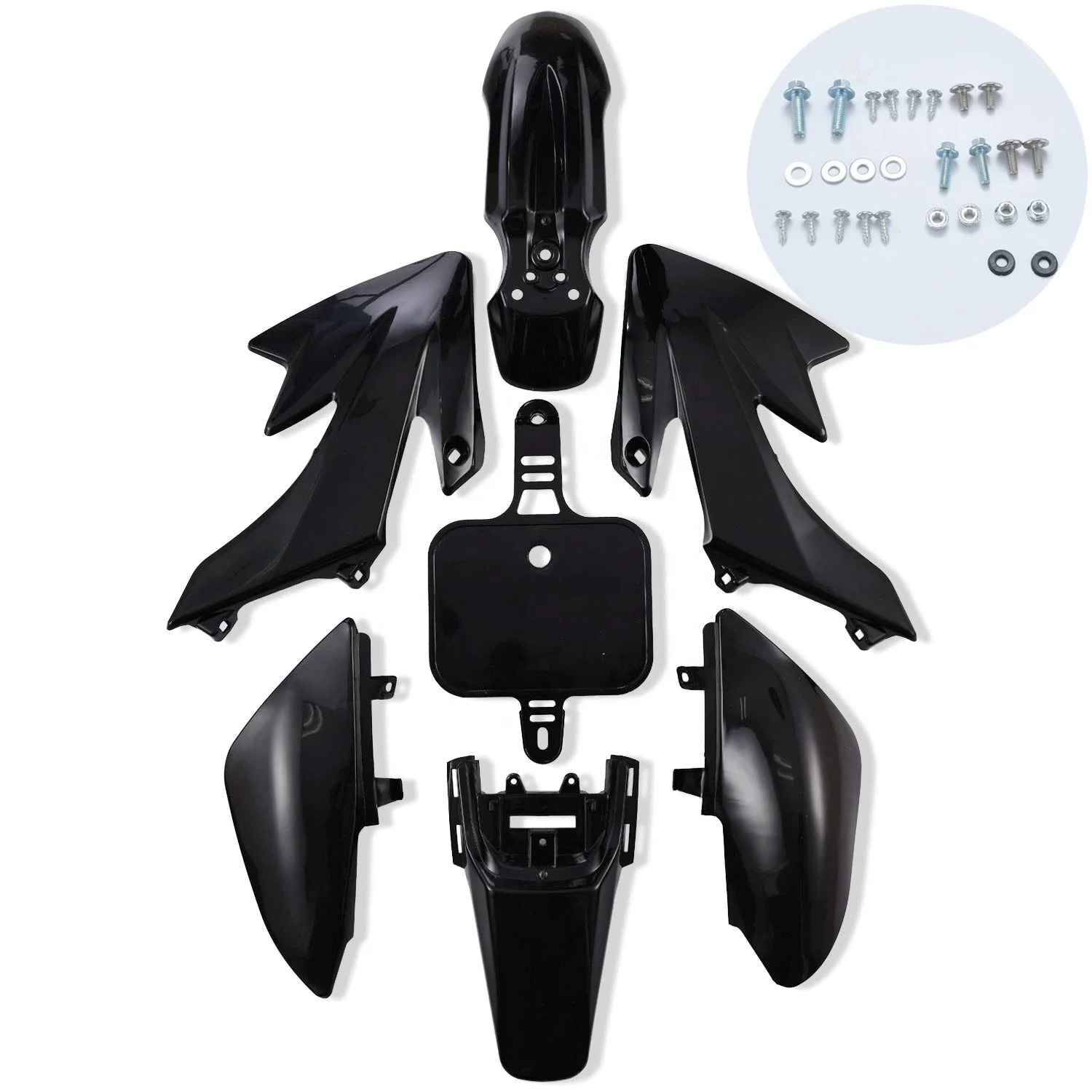 

Plastic Fender Fairing Body Work Kit Set Plastic Body Fender Kit 7 Piece for Chinese Mini Dirt Bikes