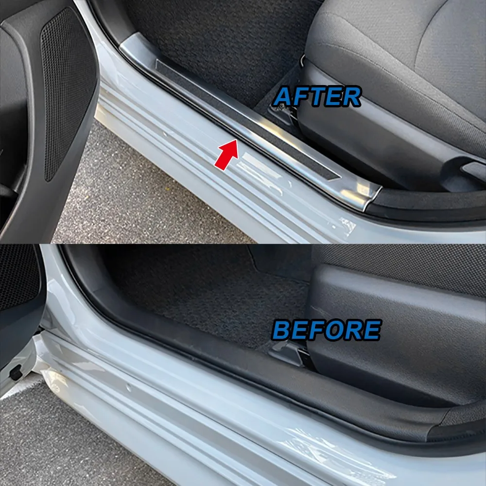 4pcs Door Sill for Toyota Corolla Touring E210 2019 Car Styling Interior Stainless Steel Door Sill Scuff Guard Cover Protector