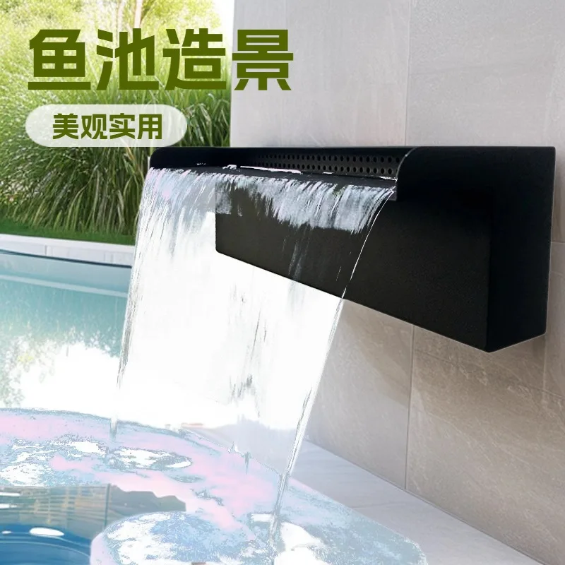 Stainless Steel Waterfall Outlet Wall  Outlet Courtyardcurtain Wall Water Wall Landscaping  Fountain Fish Pond Flow Tank