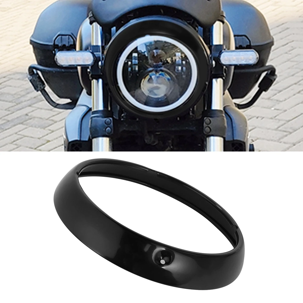 Moto 7 Faro Lampada Trim Anello di Copertura Faro di Montaggio per Harley Touring Road King Electra Glide Street FLHT FLHR