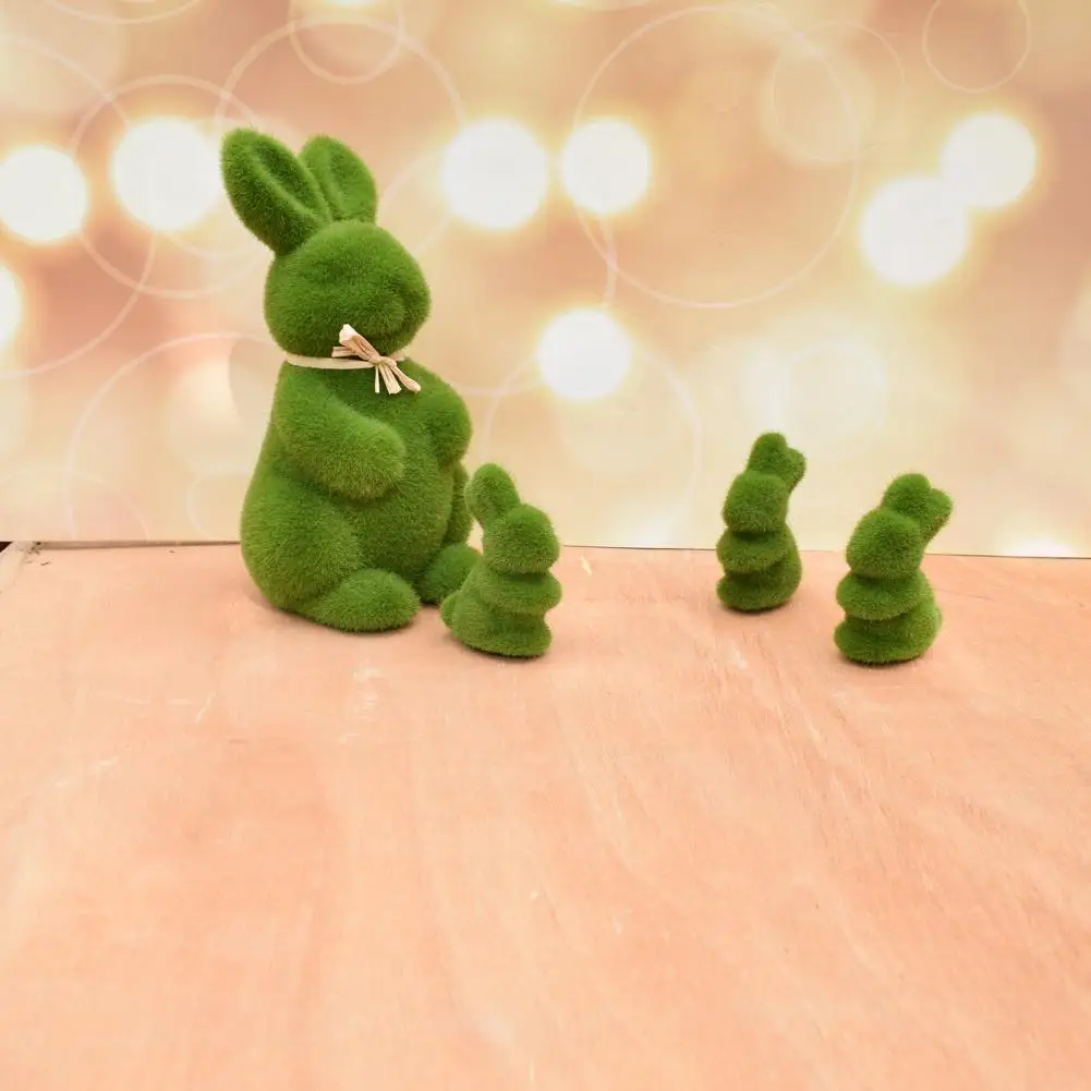 Lovely Rabbit Ornament Cute Easter Decoration Bunny Miniature Figurines Miniature Landscape Home Decor Mini Rabbit Model Toy