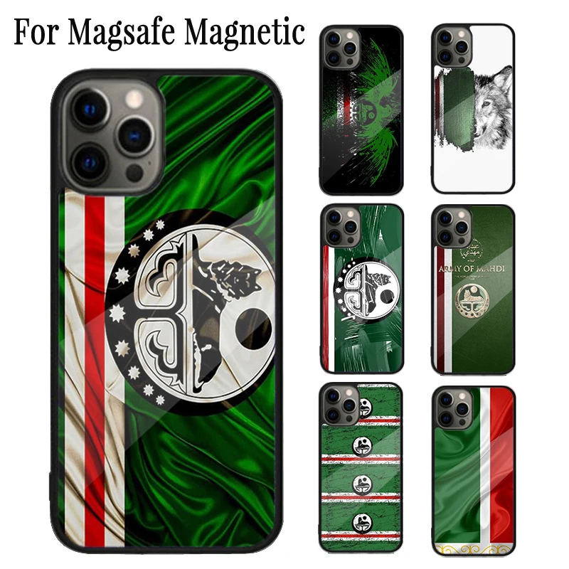 

Chechen Wolf National Flag Magnetic Phone Case Coque For iPhone 16 15 14 Plus 13 12 Mini 11 Pro Max Magsafe Wireless Cover