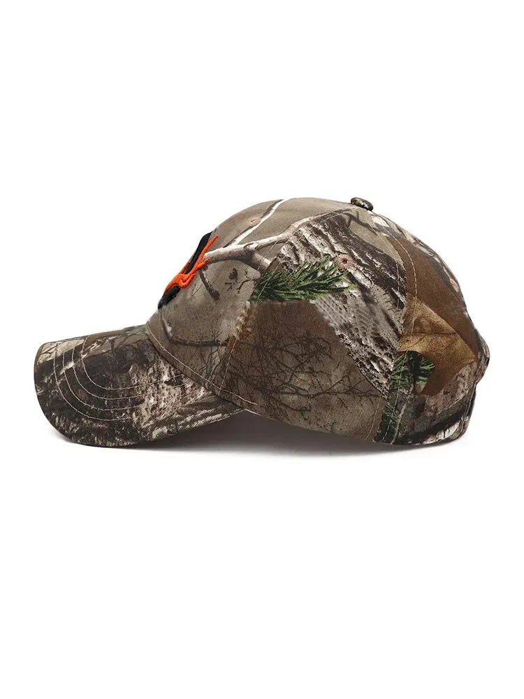 Little Elk Pattern Hat Outdoor Sports Camouflage Animal Embroidered Baseball Cap for Men and Women