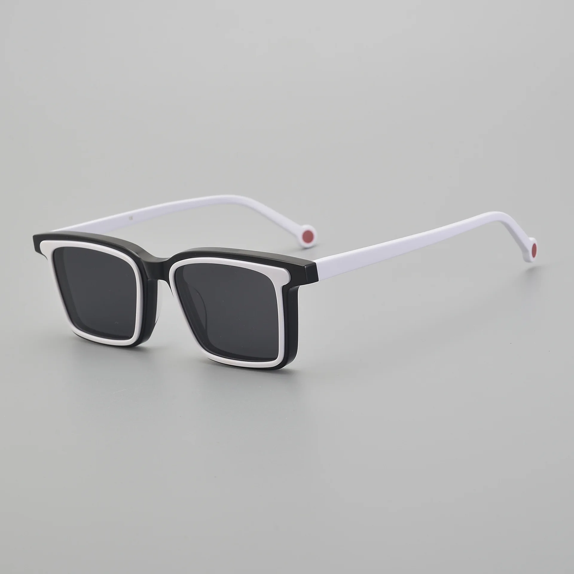 Vintage Fashion Trend Clips-On Style sunglasses Retro Square Design Colorful Acetate Frame Factory Direct Offer High Quality