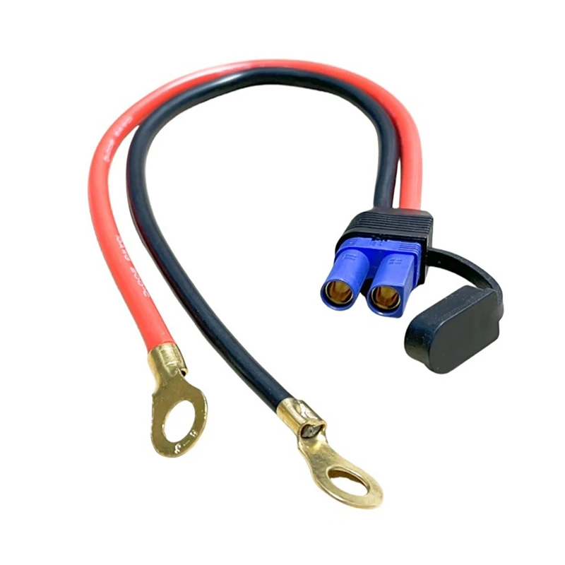 100W EC5 to O-type Terminal Motorcycle Emergency Start Wire High-power 10AWG Silicone Line EC5 Male Female Plug Connection Cable