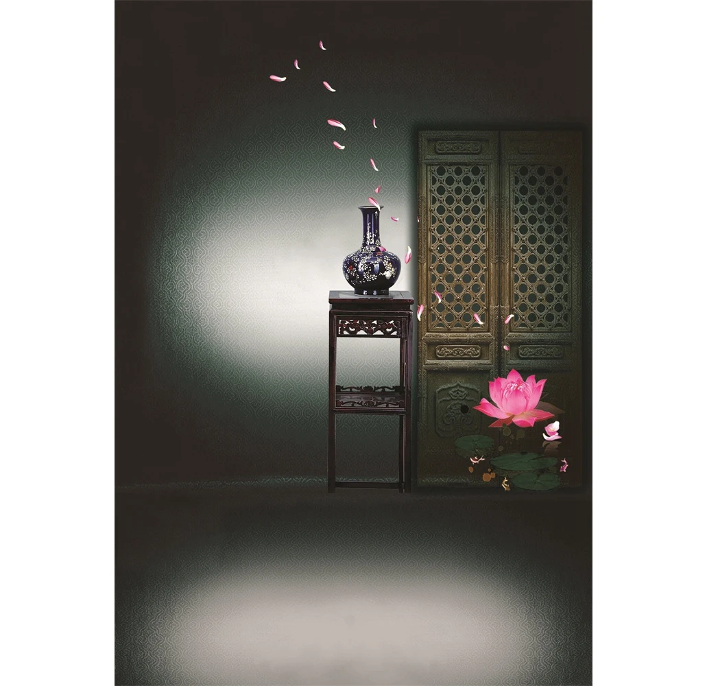 Chinese Style Ancient Building Blossom Old House Gate Couplet Spring Festival New Year Photography Backdrops Photo Backgrounds