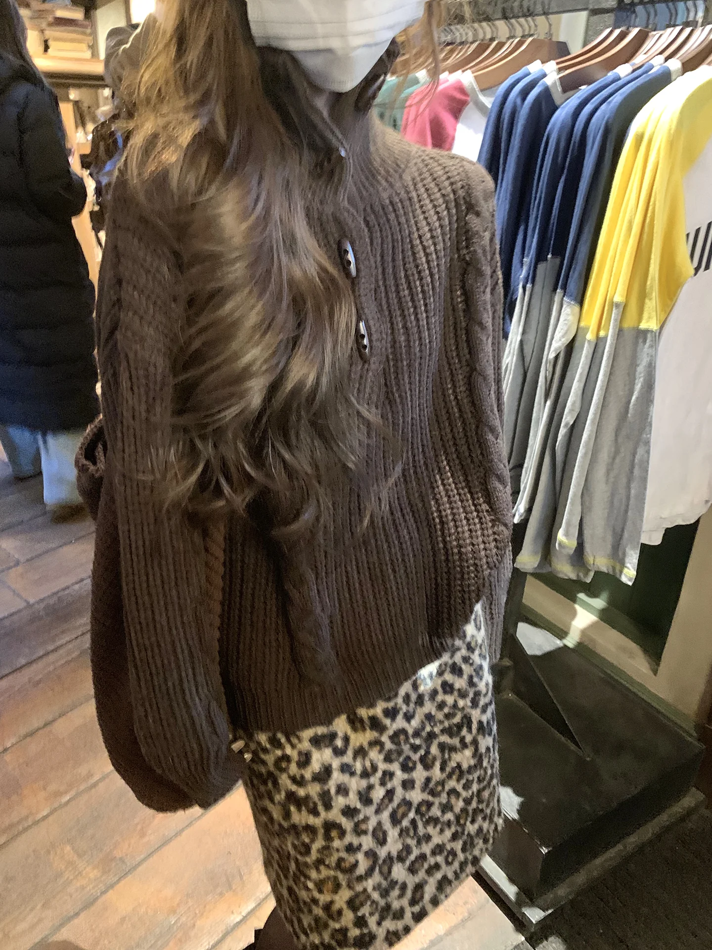 

Winter New Arrival Brown Velvet Knitwear Stand Collar Button Sweater Korean Sle Polyester Nylon Wool Blend Long Sve Wome...