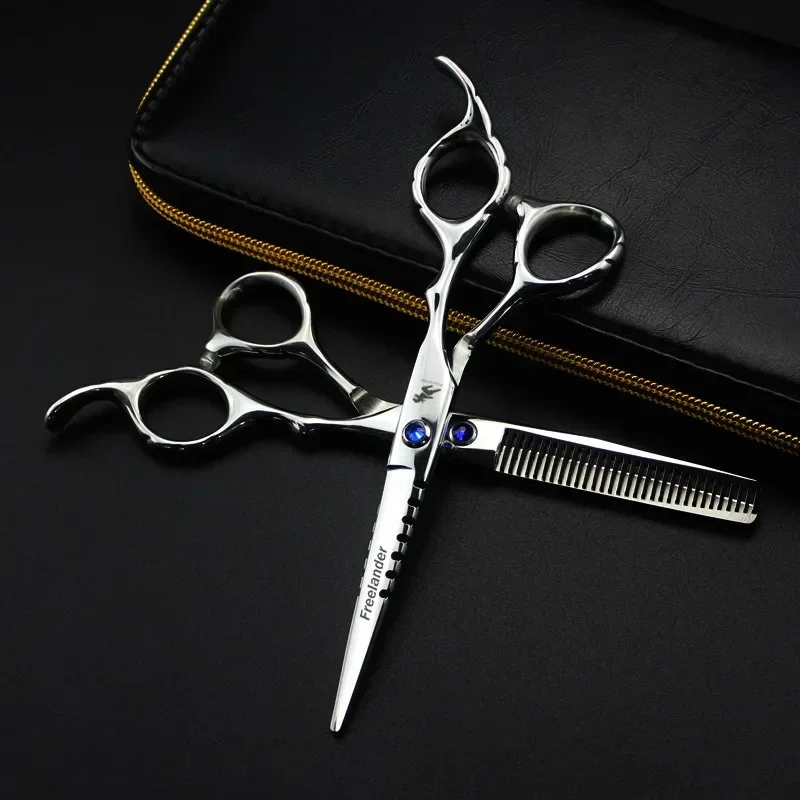 

Professional Hairdressing Haircut Scissors 6 Inch 440C Barber Shop Hairdresser's Cutting Thinning Tools High Quality Salon Set