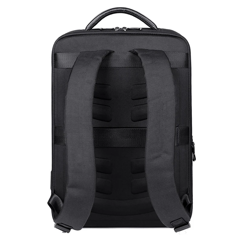 Imagem -05 - Mochilas de Couro Genuíno com Oxford para Homens Mochila Estudantil de Couro Natural Real Luxuosa Bolsa para Computador Nova Marca 15.6 Laptop Bag