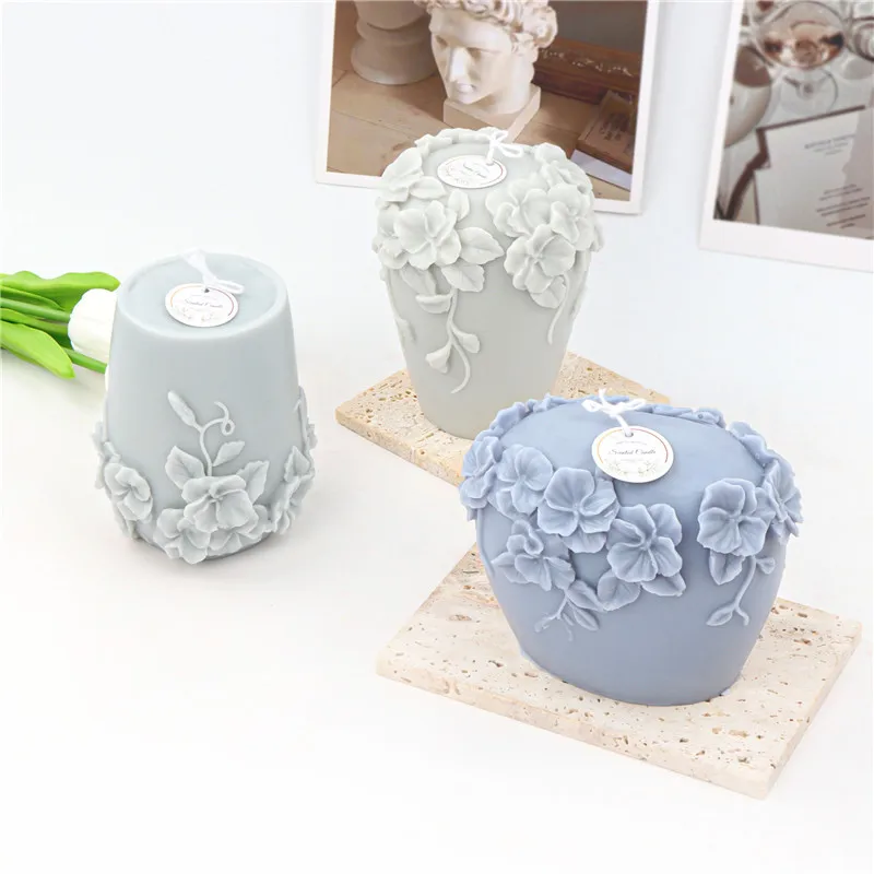 Rattan Flower Basket Candle Silicone Mold for Handmade Chocolate Decoration Gypsum Aromatherapy Soap Resin Candle Silicone Mould