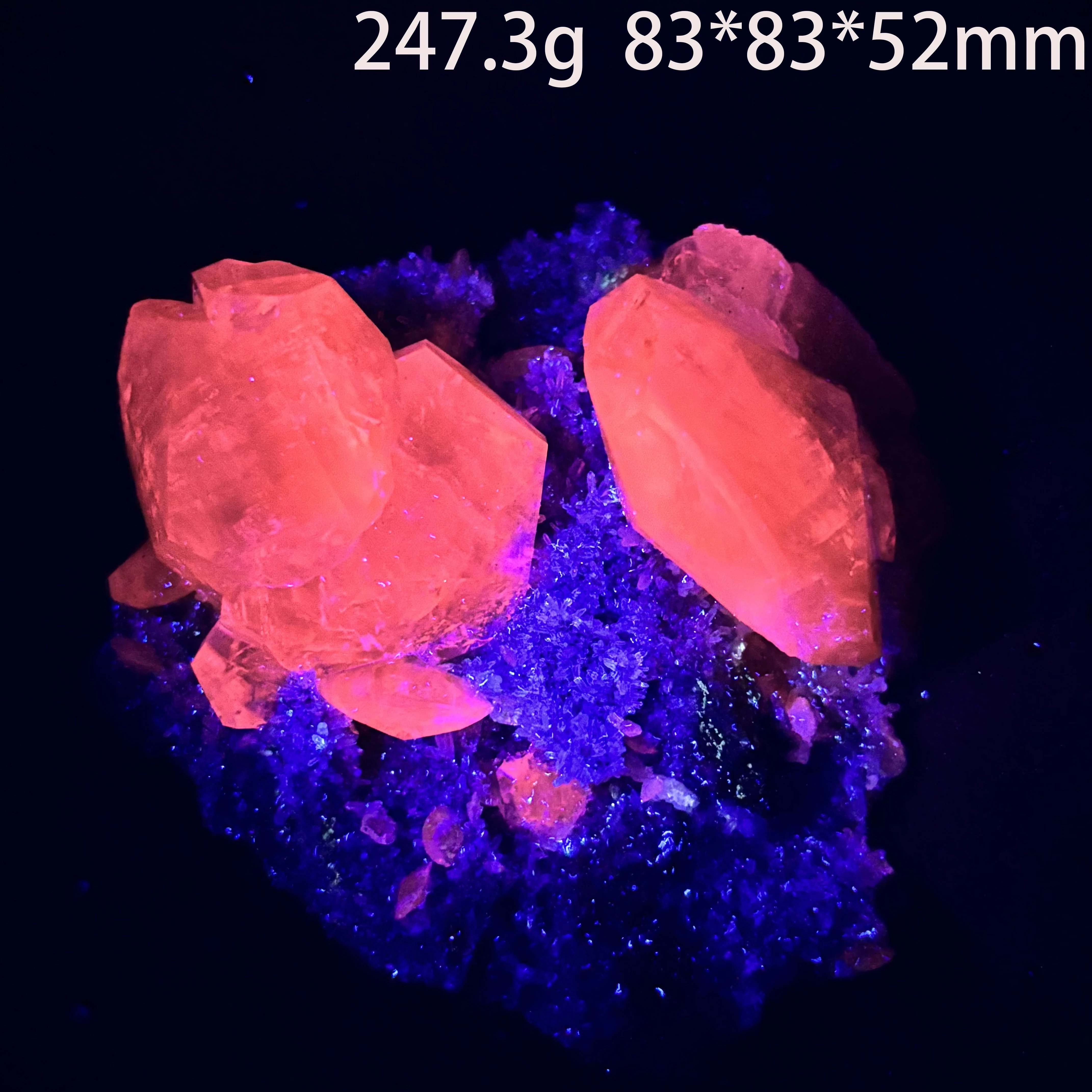 Natural Stone Columnar Calcite Crystal Cluster Fluorescence Effect Mineral  Quartz Rock Specimen Decoration Healing Gift A1-2-19