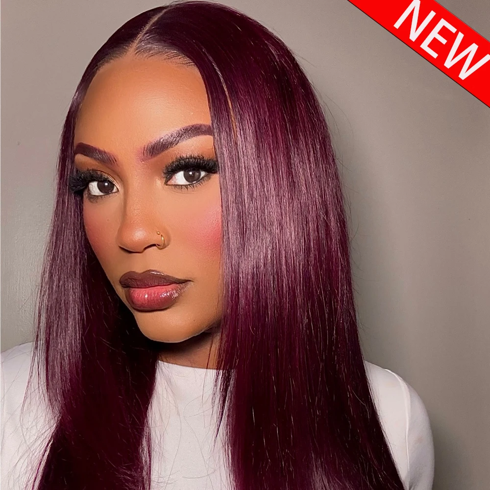 # 99J Bordo Katlı Düz Yapıştır - Hd Lace Frontal Wig Human Hair Pre Plucked incelemesi ve fiyatı