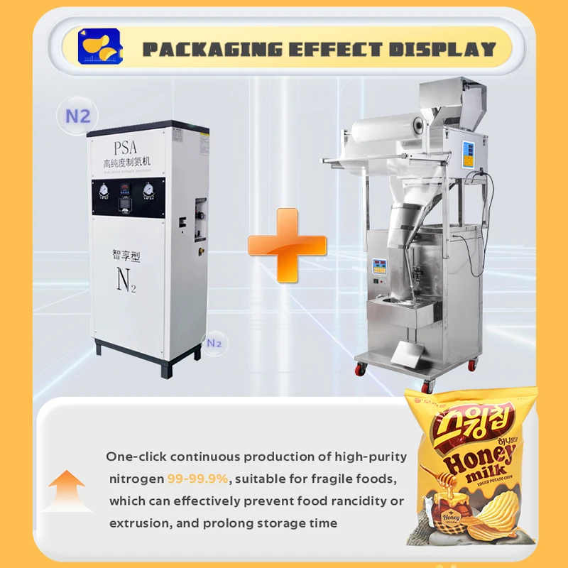 Automatic Snack Potato Chips Popcorn Banana Chips French Fries Sachet Weighing Packing Packaging Machine with Nitrogen