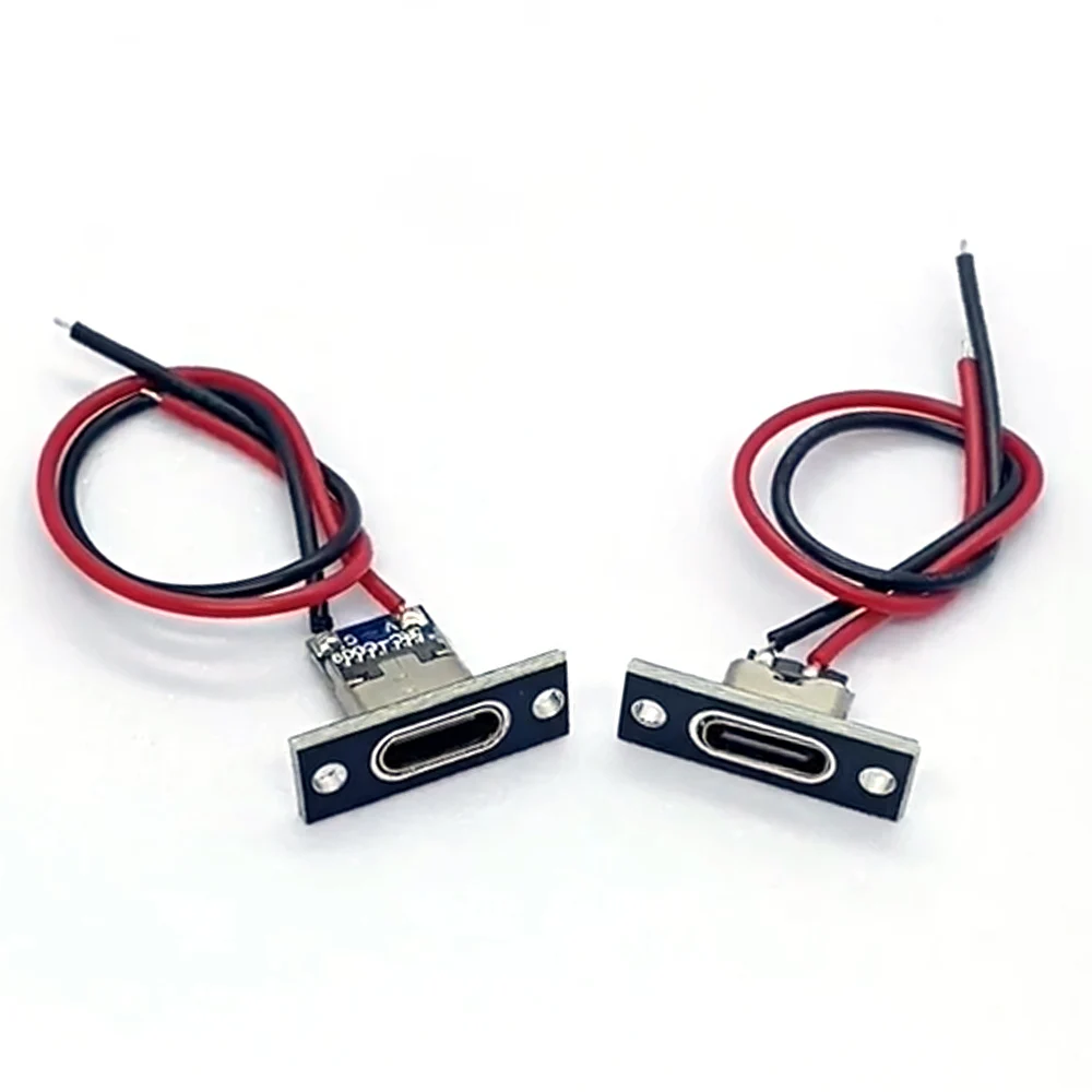 TYPE-C 2p female socket with board, cable, USB connector, C port, small electrical appliance DIY modification, charging cable,
